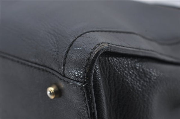 Authentic GUCCI Bamboo Shoulder Tote Bag Leather 0028260 Black 8873D