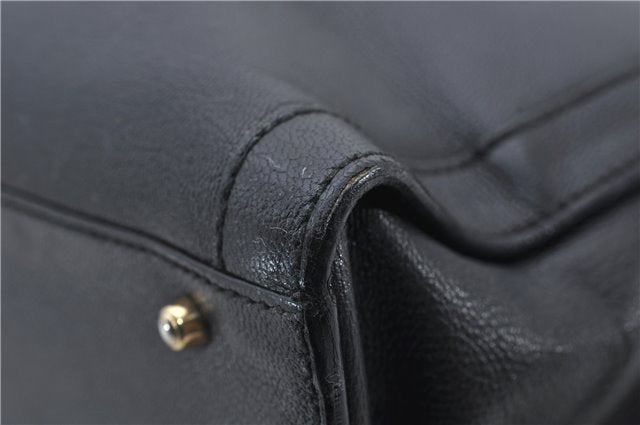 Authentic GUCCI Bamboo Shoulder Tote Bag Leather 0028260 Black 8873D