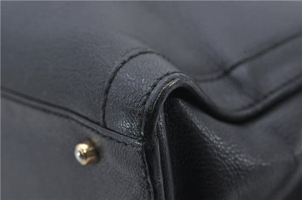 Authentic GUCCI Bamboo Shoulder Tote Bag Leather 0028260 Black 8873D