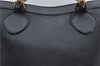 Authentic GUCCI Bamboo Shoulder Tote Bag Leather 0028260 Black 8873D
