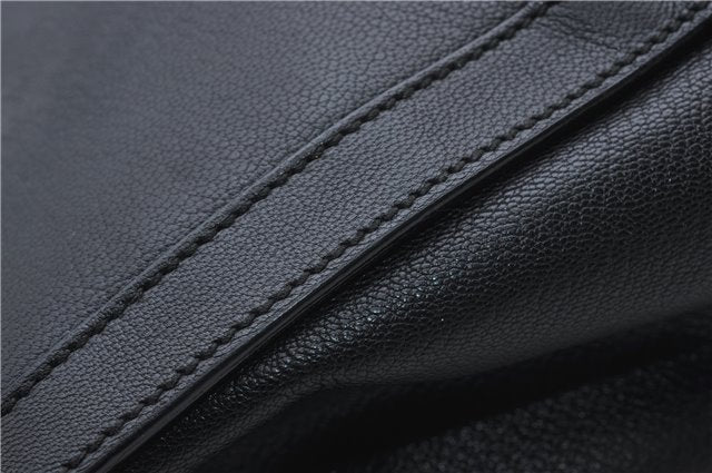 Authentic GUCCI Bamboo Shoulder Tote Bag Leather 0028260 Black 8873D