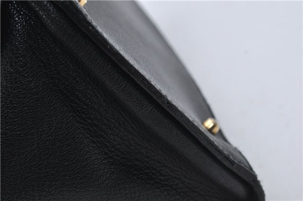 Authentic GUCCI Bamboo Shoulder Tote Bag Leather 0028260 Black 8873D