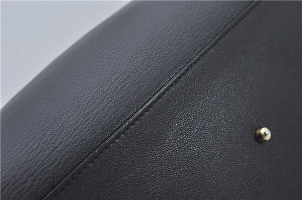 Authentic GUCCI Bamboo Shoulder Tote Bag Leather 0028260 Black 8873D