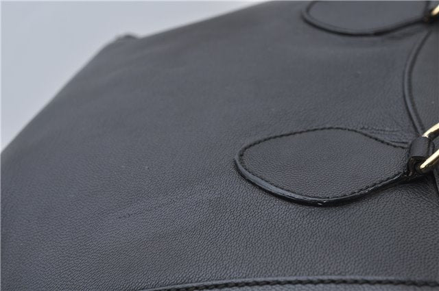 Authentic GUCCI Bamboo Shoulder Tote Bag Leather 0028260 Black 8873D