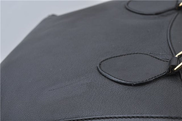 Authentic GUCCI Bamboo Shoulder Tote Bag Leather 0028260 Black 8873D