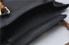Authentic GUCCI Bamboo Shoulder Tote Bag Leather 0028260 Black 8873D
