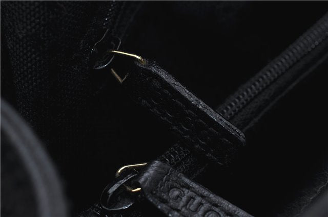 Authentic GUCCI Bamboo Shoulder Tote Bag Leather 0028260 Black 8873D