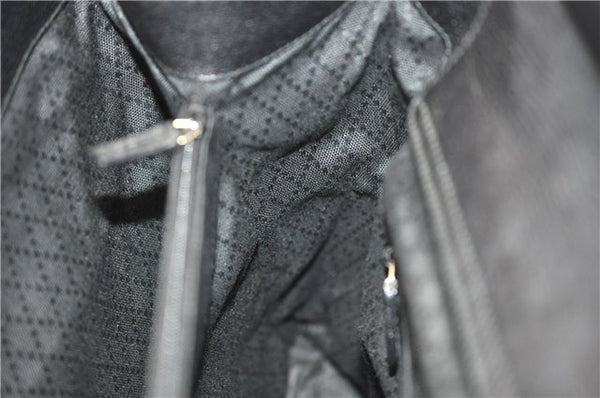 Authentic GUCCI Bamboo Shoulder Tote Bag Leather 0028260 Black 8873D