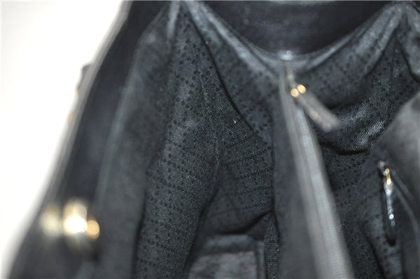 Authentic GUCCI Bamboo Shoulder Tote Bag Leather 0028260 Black 8873D