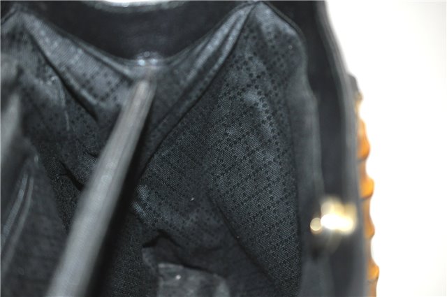 Authentic GUCCI Bamboo Shoulder Tote Bag Leather 0028260 Black 8873D