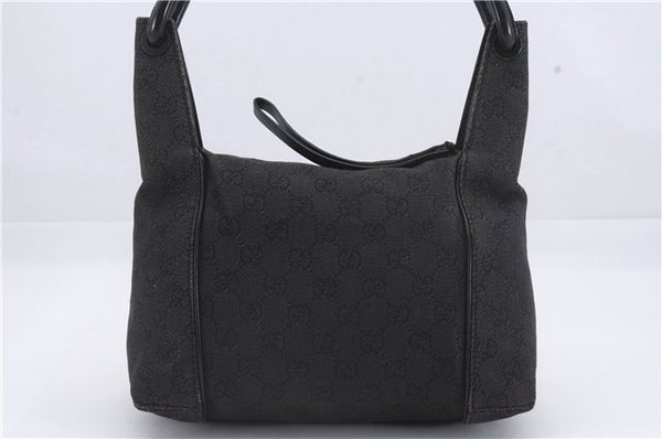 Authentic GUCCI Shoulder Hand Bag Purse GG Canvas Leather 101333 Black 8874D