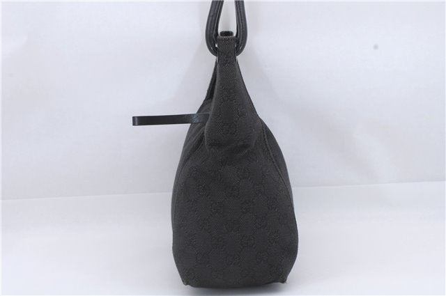 Authentic GUCCI Shoulder Hand Bag Purse GG Canvas Leather 101333 Black 8874D