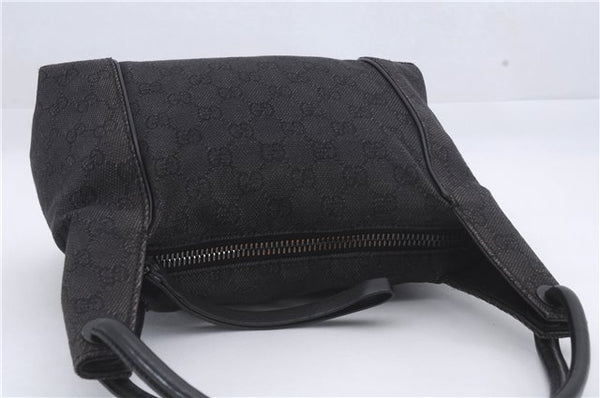 Authentic GUCCI Shoulder Hand Bag Purse GG Canvas Leather 101333 Black 8874D
