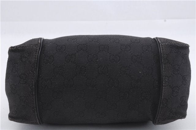 Authentic GUCCI Shoulder Hand Bag Purse GG Canvas Leather 101333 Black 8874D