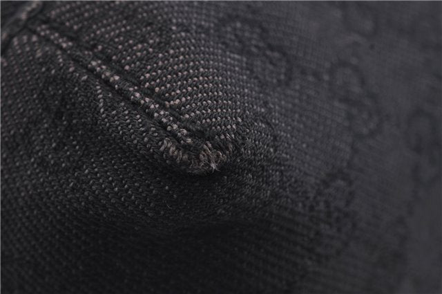 Authentic GUCCI Shoulder Hand Bag Purse GG Canvas Leather 101333 Black 8874D