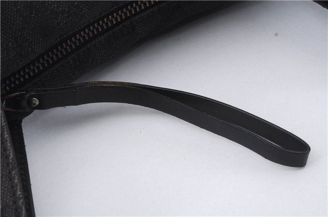 Authentic GUCCI Shoulder Hand Bag Purse GG Canvas Leather 101333 Black 8874D