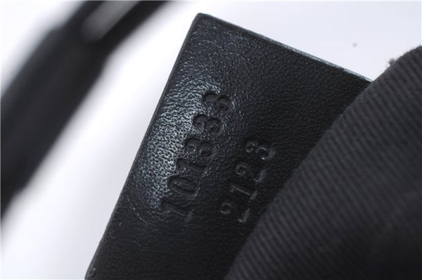 Authentic GUCCI Shoulder Hand Bag Purse GG Canvas Leather 101333 Black 8874D