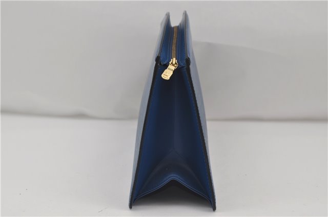 Authentic Louis Vuitton Epi Trousse Crete Clutch Bag Blue M48405 Junk 8876D