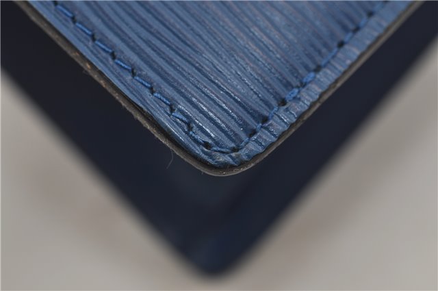 Authentic Louis Vuitton Epi Trousse Crete Clutch Bag Blue M48405 Junk 8876D