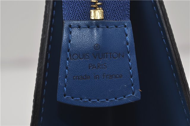 Authentic Louis Vuitton Epi Trousse Crete Clutch Bag Blue M48405 Junk 8876D