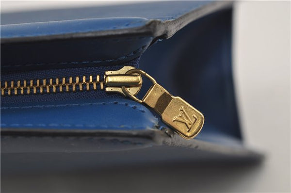 Authentic Louis Vuitton Epi Trousse Crete Clutch Bag Blue M48405 Junk 8876D