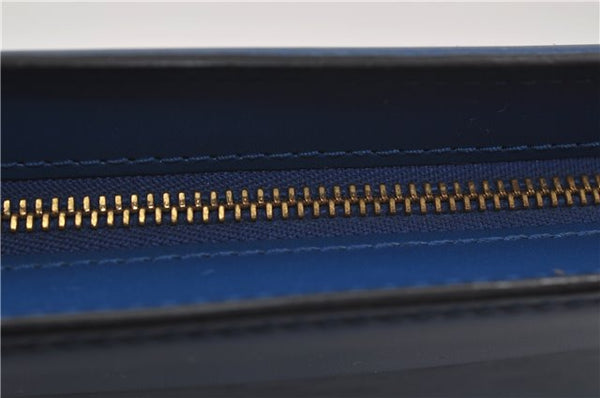 Authentic Louis Vuitton Epi Trousse Crete Clutch Bag Blue M48405 Junk 8876D