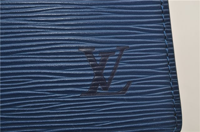 Authentic Louis Vuitton Epi Trousse Crete Clutch Bag Blue M48405 Junk 8876D