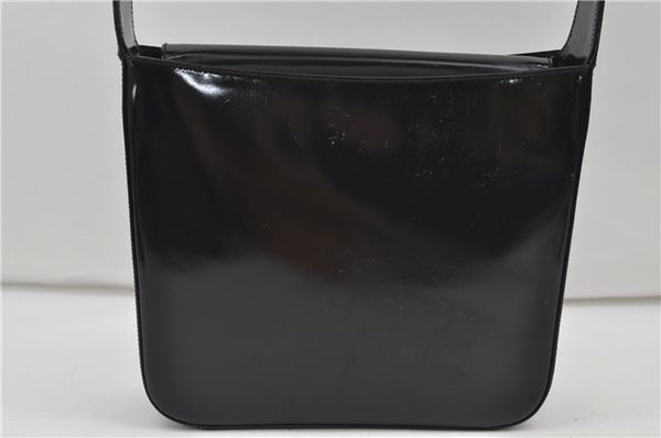 Authentic GUCCI Vintage Shoulder Hand Bag Purse Enamel Black 8877D