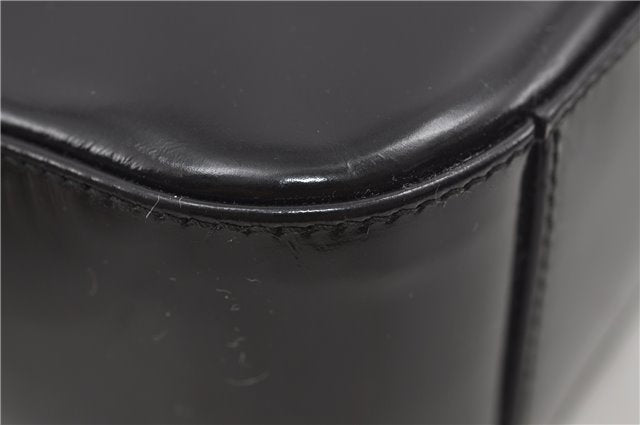 Authentic GUCCI Vintage Shoulder Hand Bag Purse Enamel Black 8877D