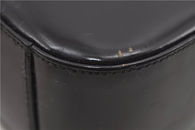 Authentic GUCCI Vintage Shoulder Hand Bag Purse Enamel Black 8877D