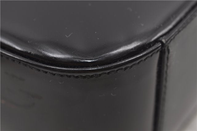 Authentic GUCCI Vintage Shoulder Hand Bag Purse Enamel Black 8877D