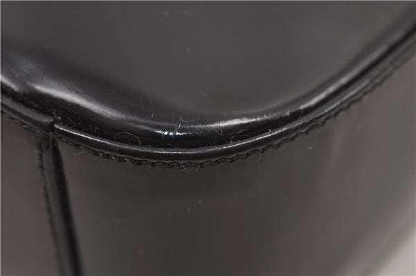 Authentic GUCCI Vintage Shoulder Hand Bag Purse Enamel Black 8877D