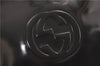 Authentic GUCCI Vintage Shoulder Hand Bag Purse Enamel Black 8877D