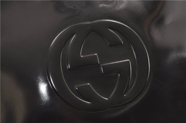 Authentic GUCCI Vintage Shoulder Hand Bag Purse Enamel Black 8877D