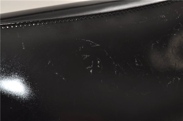 Authentic GUCCI Vintage Shoulder Hand Bag Purse Enamel Black 8877D