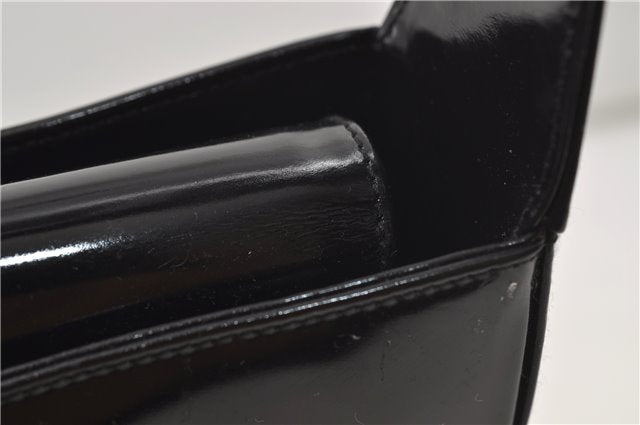 Authentic GUCCI Vintage Shoulder Hand Bag Purse Enamel Black 8877D