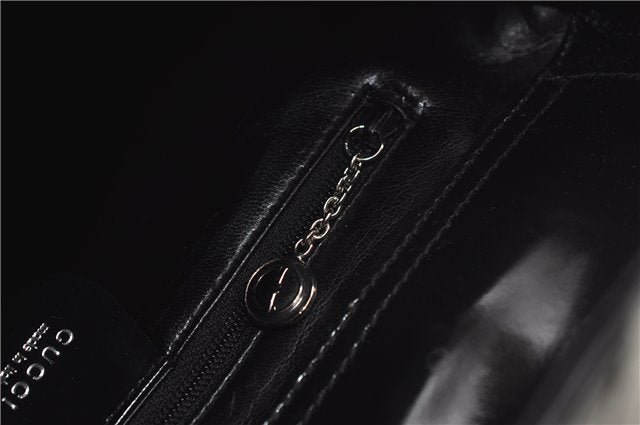 Authentic GUCCI Vintage Shoulder Hand Bag Purse Enamel Black 8877D