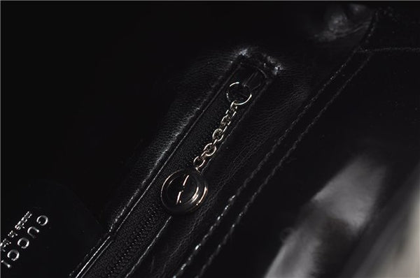 Authentic GUCCI Vintage Shoulder Hand Bag Purse Enamel Black 8877D