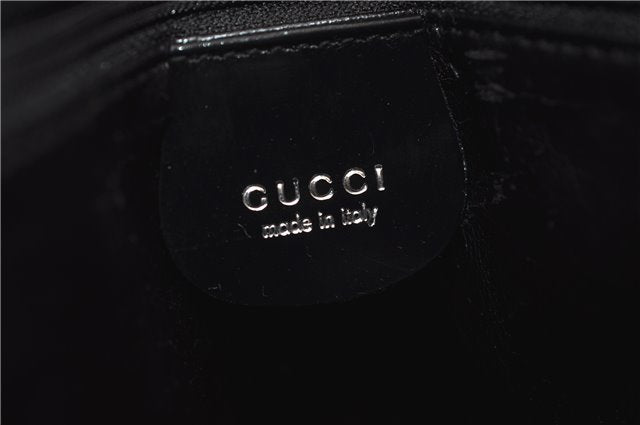 Authentic GUCCI Vintage Shoulder Hand Bag Purse Enamel Black 8877D
