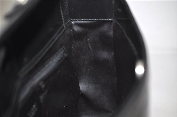 Authentic GUCCI Vintage Shoulder Hand Bag Purse Enamel Black 8877D