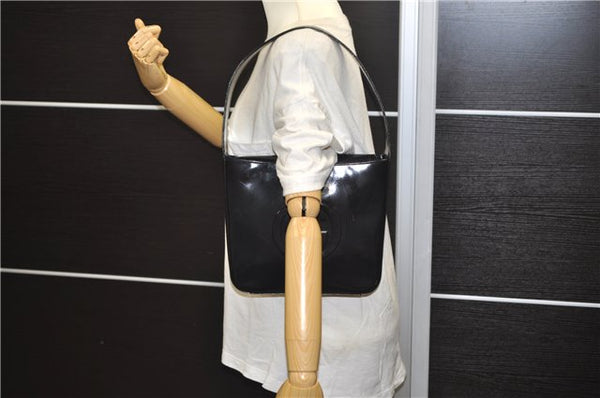 Authentic GUCCI Vintage Shoulder Hand Bag Purse Enamel Black 8877D