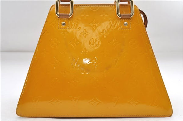 Authentic Louis Vuitton Vernis Forsyth Hand Bag Yellow M91112 LV 8880D