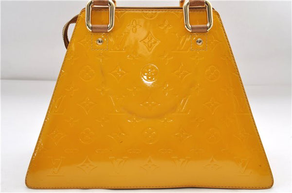 Authentic Louis Vuitton Vernis Forsyth Hand Bag Yellow M91112 LV 8880D