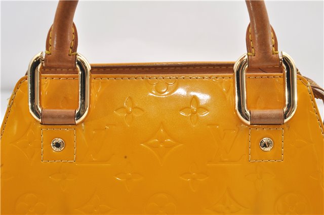 Authentic Louis Vuitton Vernis Forsyth Hand Bag Yellow M91112 LV 8880D