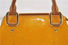 Authentic Louis Vuitton Vernis Forsyth Hand Bag Yellow M91112 LV 8880D