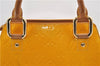 Authentic Louis Vuitton Vernis Forsyth Hand Bag Yellow M91112 LV 8880D