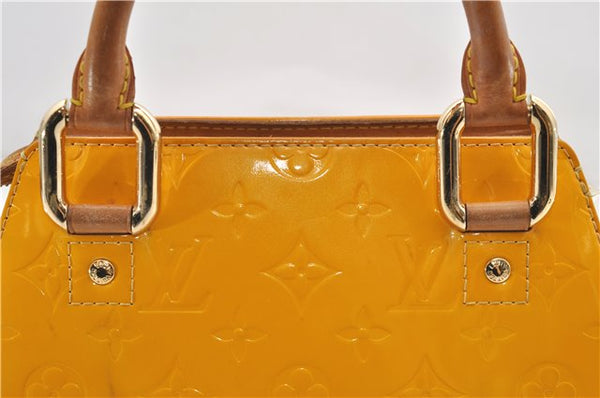 Authentic Louis Vuitton Vernis Forsyth Hand Bag Yellow M91112 LV 8880D