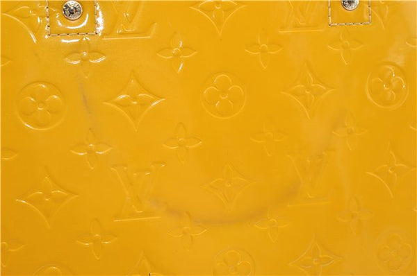 Authentic Louis Vuitton Vernis Forsyth Hand Bag Yellow M91112 LV 8880D