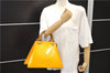 Authentic Louis Vuitton Vernis Forsyth Hand Bag Yellow M91112 LV 8880D