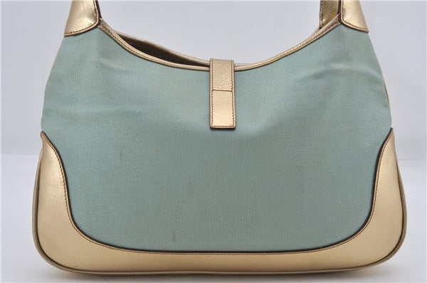 Auth GUCCI Jackie Sherry Line Shoulder Bag Canvas Leather 0013306 Blue 8883D